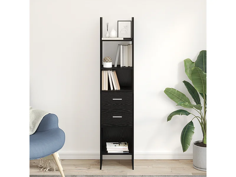 Armadio per Libri | Scaffale | Mobile di stoccaggio Rovere nero 40 x 35 x 180 cm