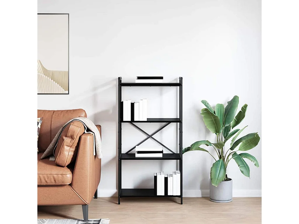 Libreria | Scaffale | Mobile di stoccaggio Rovere nero 60 x 30 x 118 cm Legno multistrato