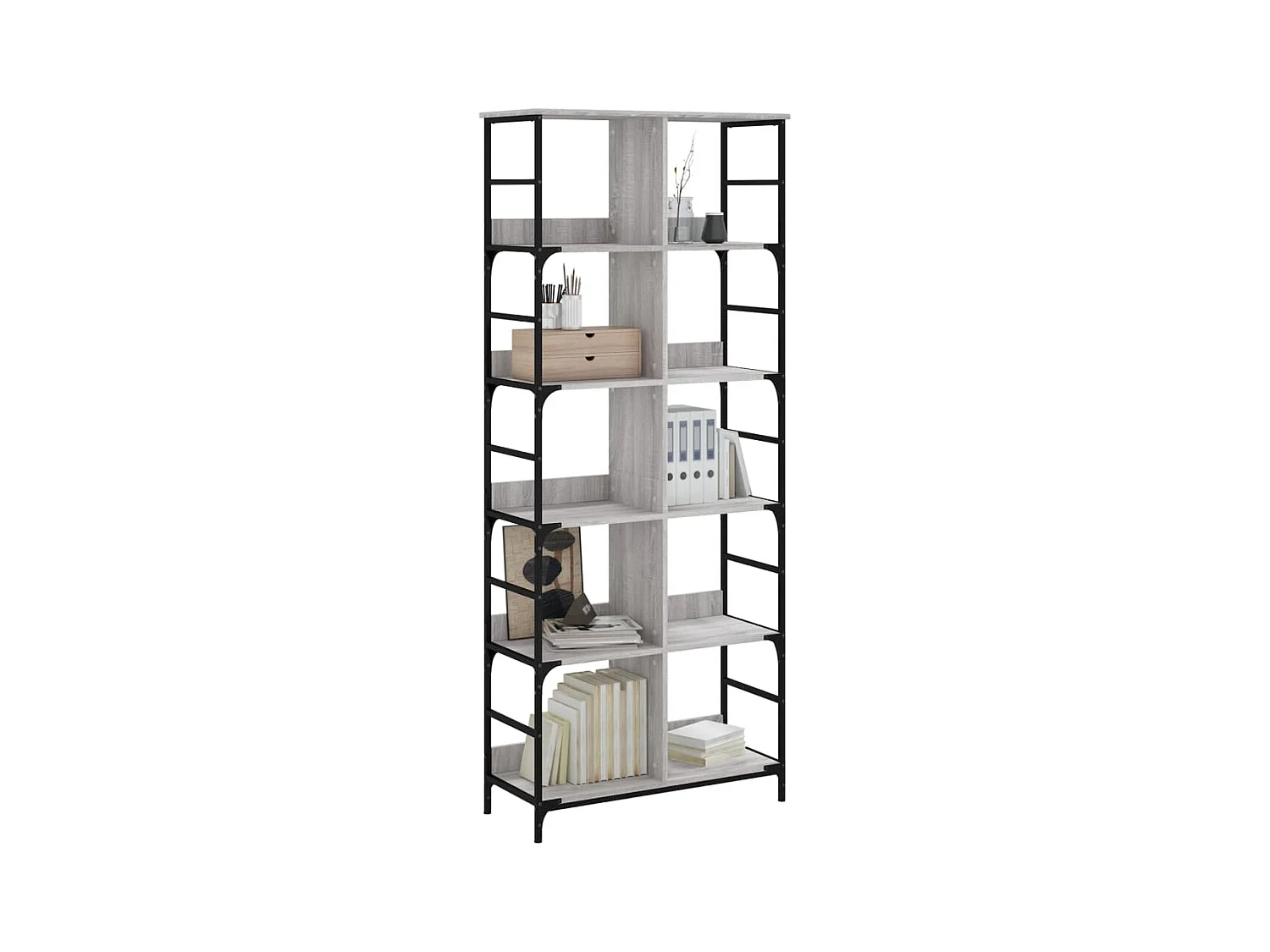 Bibliothèque | Etagère de rangement | Meuble de rangement sonoma gris 78,5x33x188,5 cm bois d'ingénierie