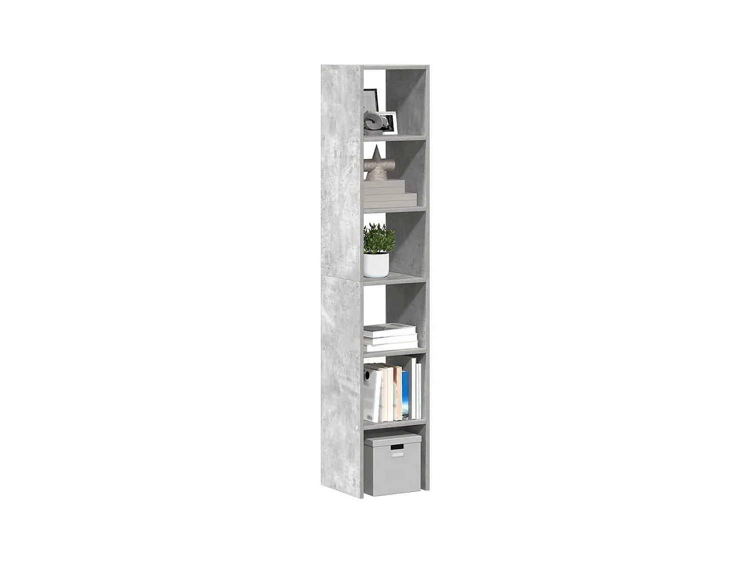 Armadi per libri | Scaffali libri | Mobili di stoccaggio 2 pz Impilabili Grigio Cemento 30x30x80 cm Truciolato