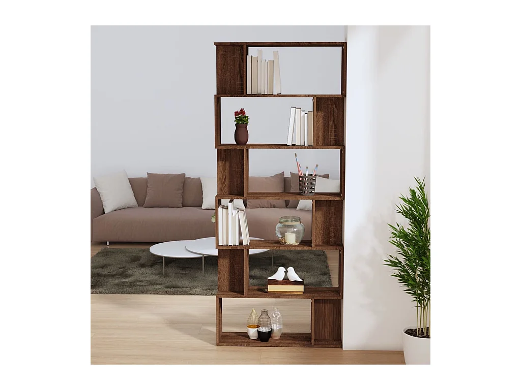 Bibliothèque | Etagère de rangement | Meuble de rangement Chêne marron 80x24x192cm Bois d'ingénierie
