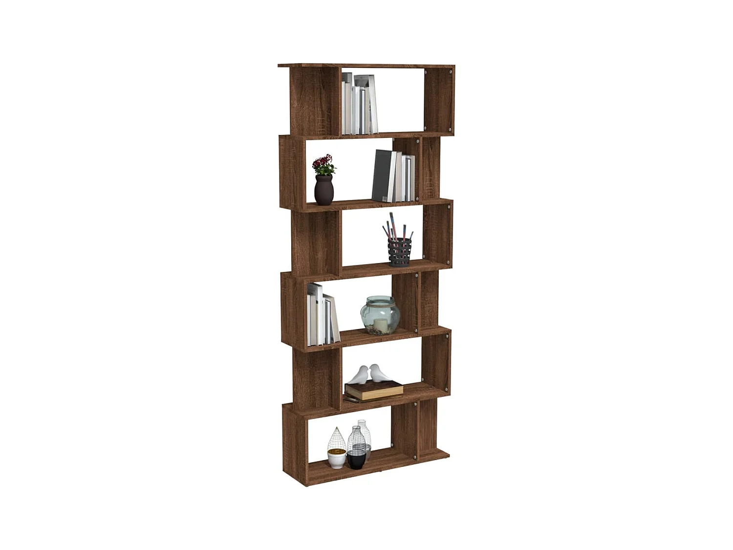 Bibliothèque | Etagère de rangement | Meuble de rangement Chêne marron 80x24x192cm Bois d'ingénierie