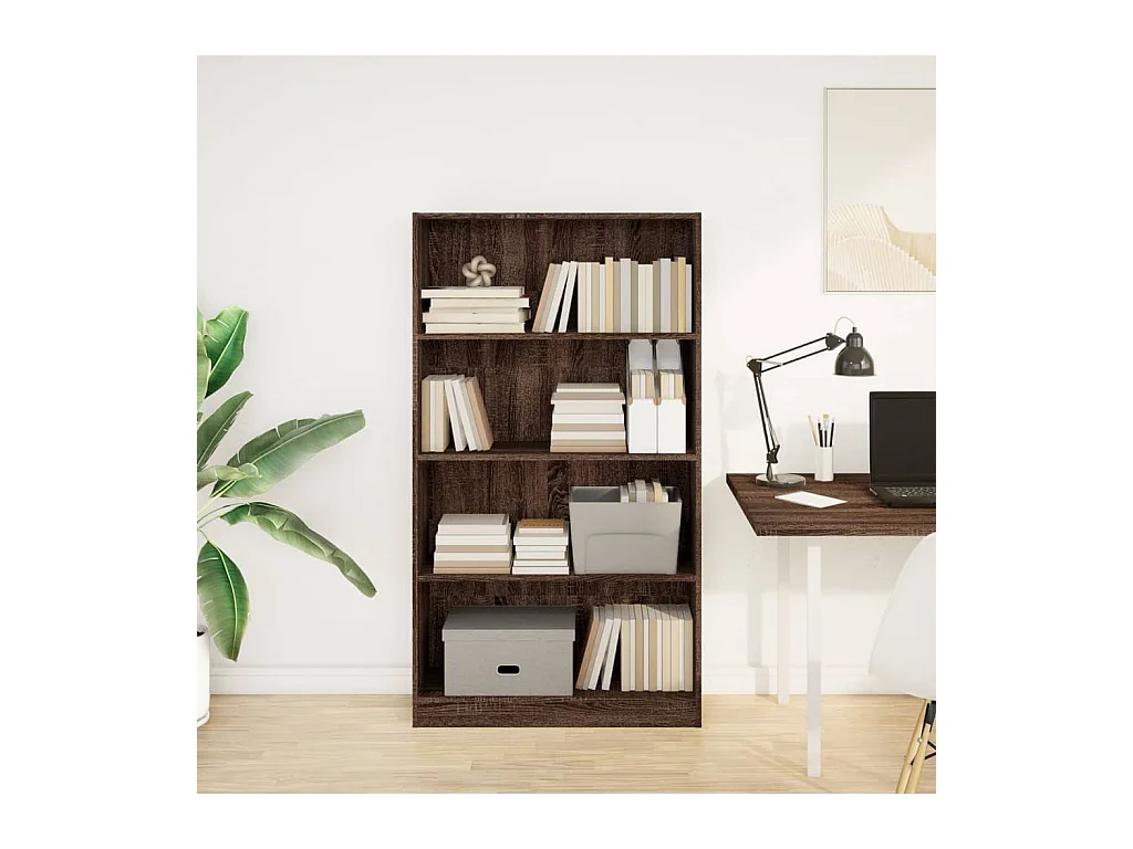 Bibliothèque | Etagère de rangement | Meuble de rangement chêne marron 80x24x143 cm bois d'ingénierie