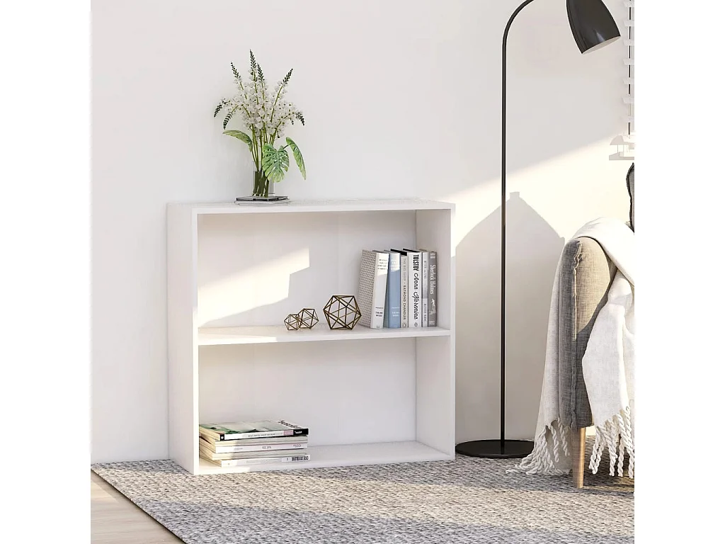 Bibliothèque | Etagère de rangement | Meuble de rangement blanc 80x30x76,5 cm bois d'ingénierie