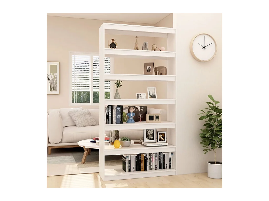 Bibliothèque | Etagère de rangement | Meuble de rangement Blanc 100x30x200 cm Pin massif