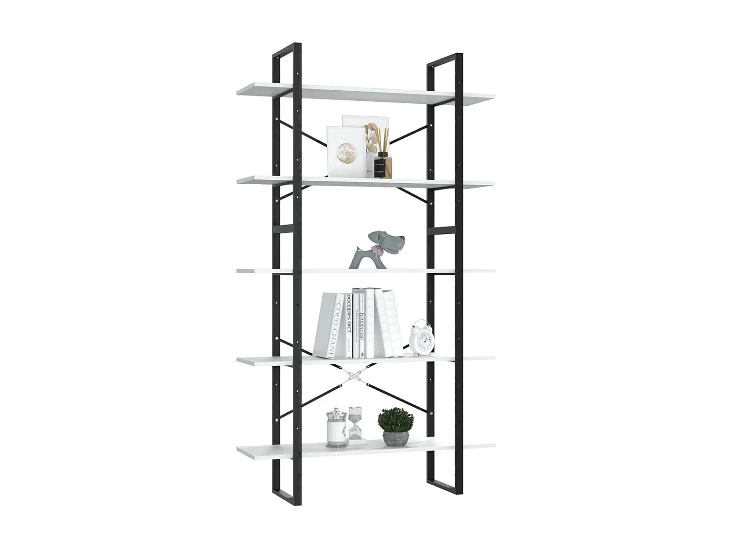 Bibliothèque | Etagère de rangement | Meuble de rangement à 5 niveaux Blanc 100x30x175 cm Bois d'ingénierie