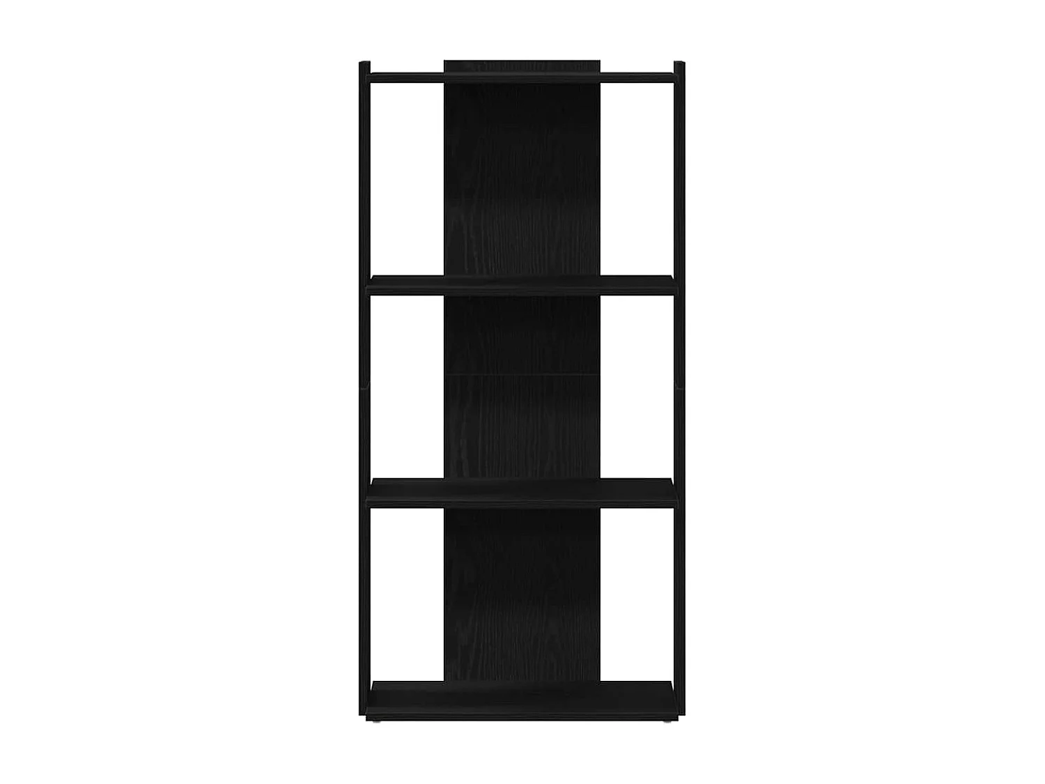 Libreria | Scaffale | Mobile di stoccaggio a 3 Ripiani Nera 60x30x120 cm in Legno Multistrato