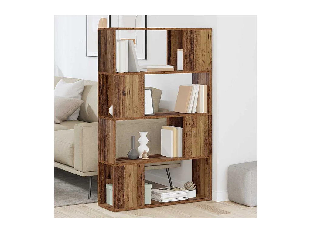 Bibliothèque | Etagère de rangement | Meuble de rangement vieux bois bois d'ingénierie 80 x 24 x 124 cm