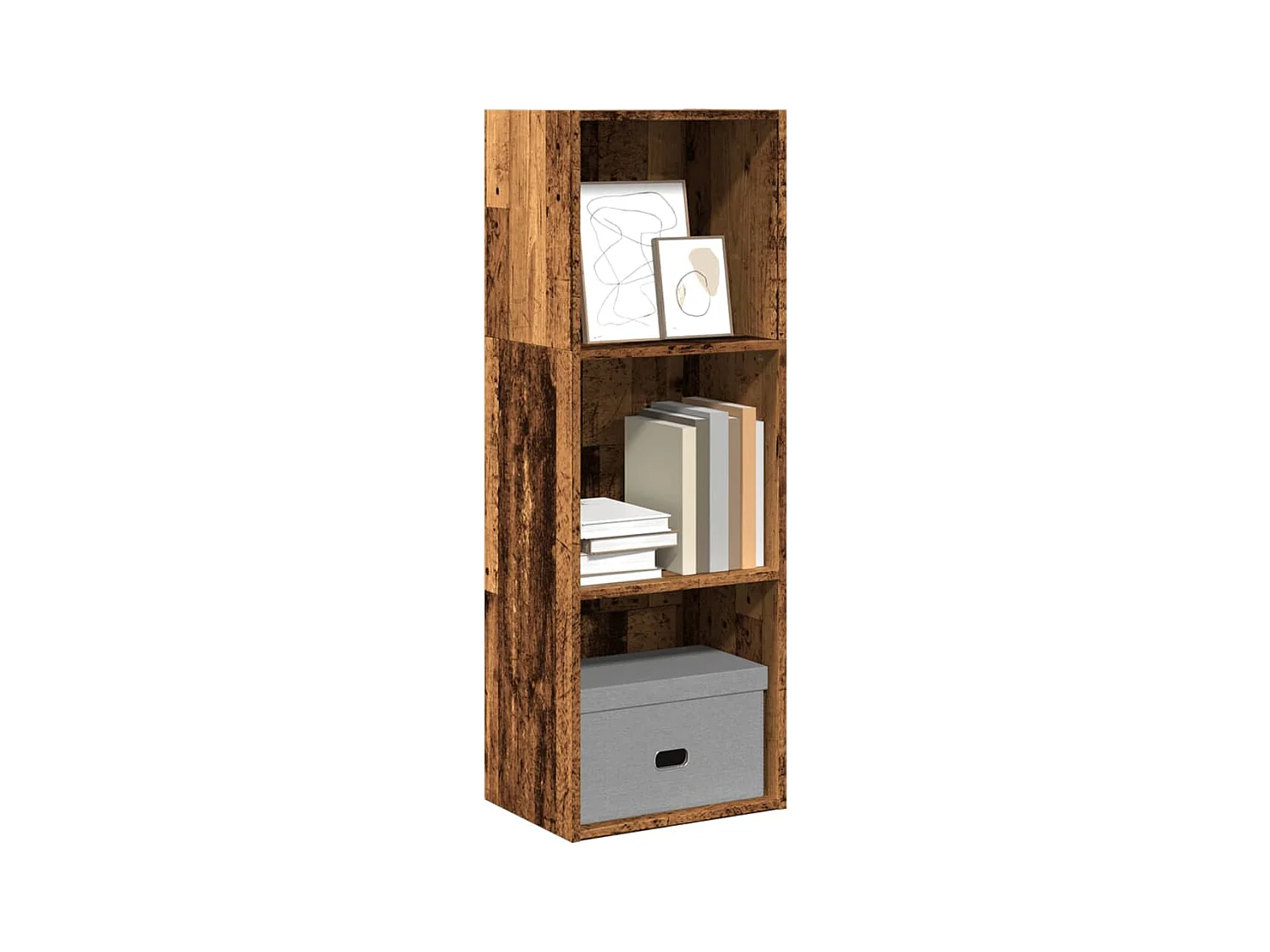 Bibliothèque | Etagère de rangement | Meuble de rangement vieux bois 40x30x114 cm bois d'ingénierie
