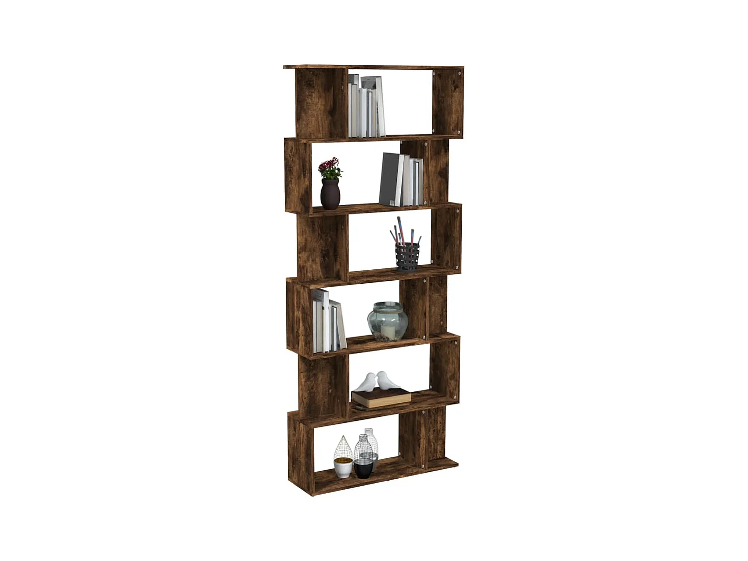Bibliothèque | Etagère de rangement | Meuble de rangement Chêne fumé 80x24x192 cm Bois d'ingénierie