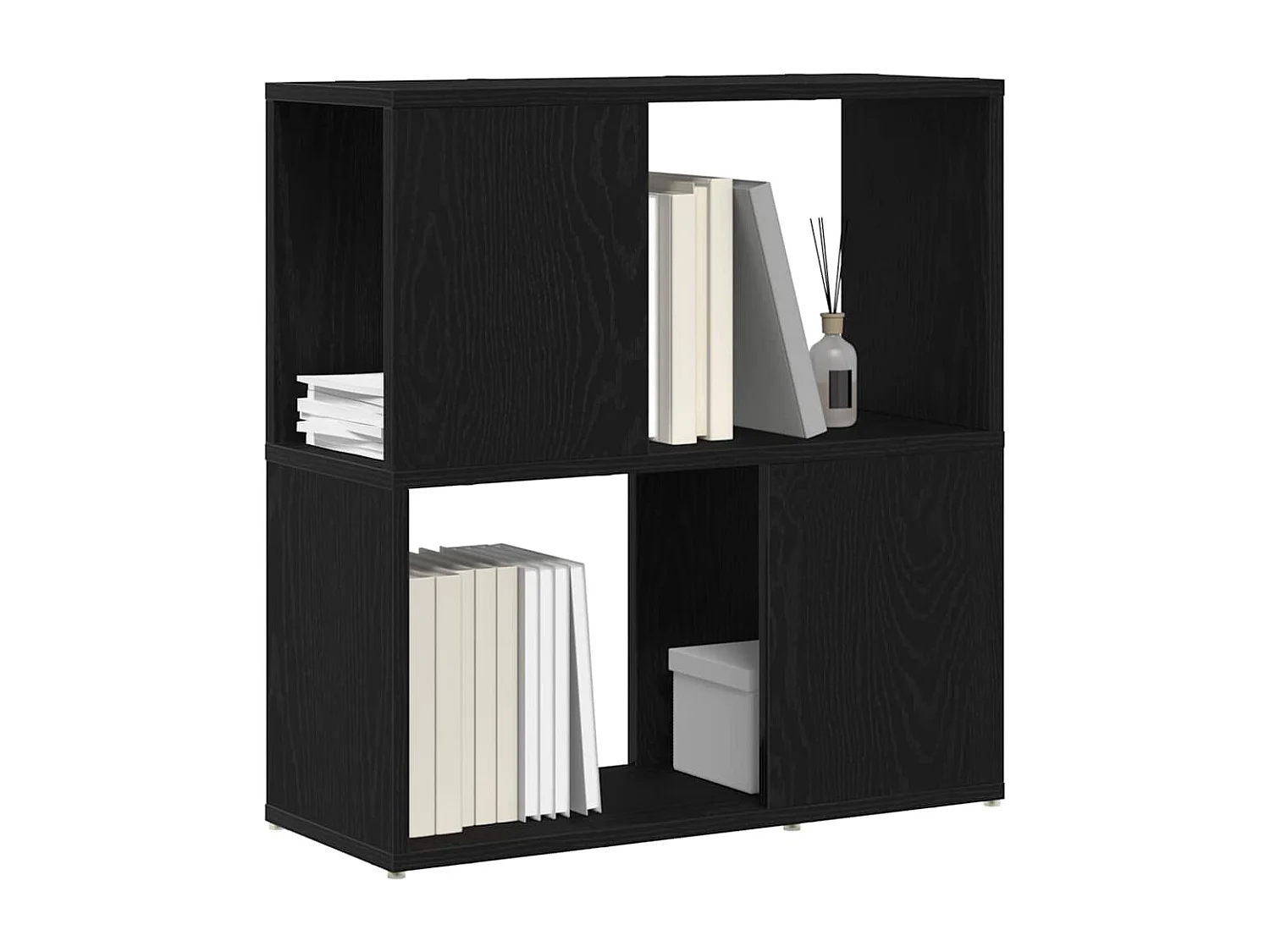 Bibliothèque | Etagère de rangement | Meuble de rangement Noire en Chêne 60x24x63 cm en Bois d'Ingénierie