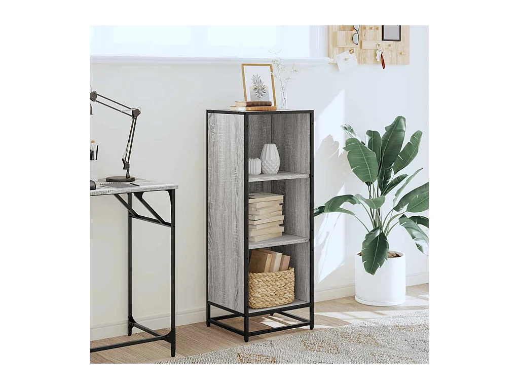 Bibliothèque | Etagère de rangement | Meuble de rangement sonoma gris 40x35x107,5 cm bois d'ingénierie