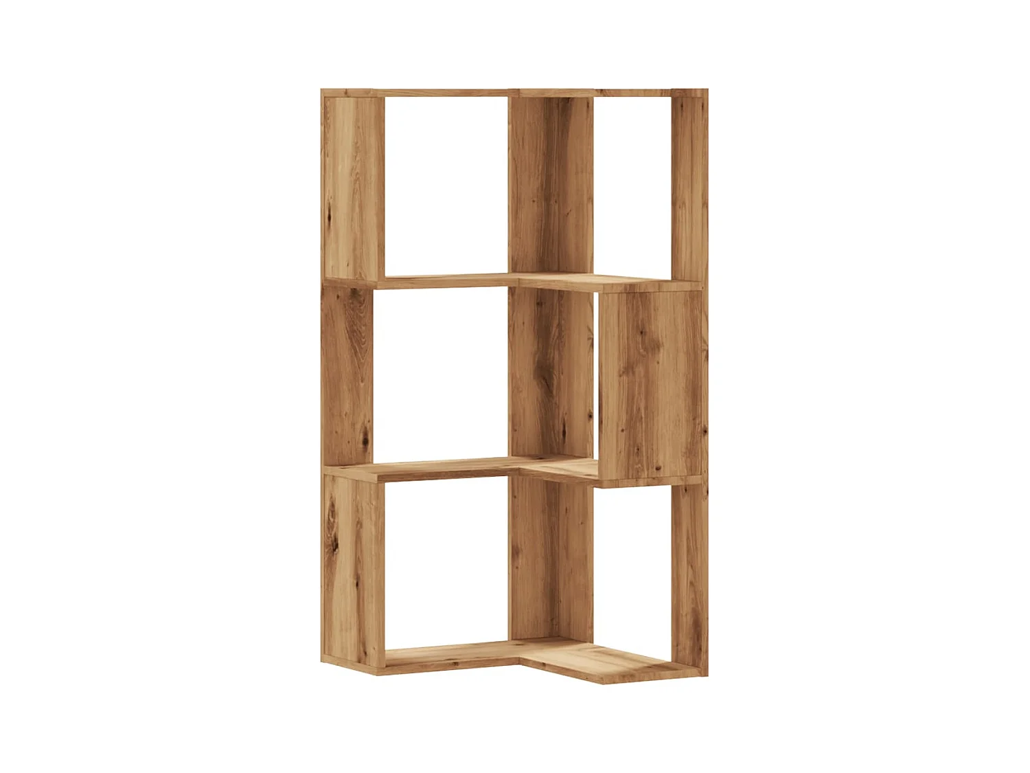 Libreria | Scaffale | Mobile di stoccaggio Angolare 3Ripiani Rovere Artigianale 50x50x102cm Legno
