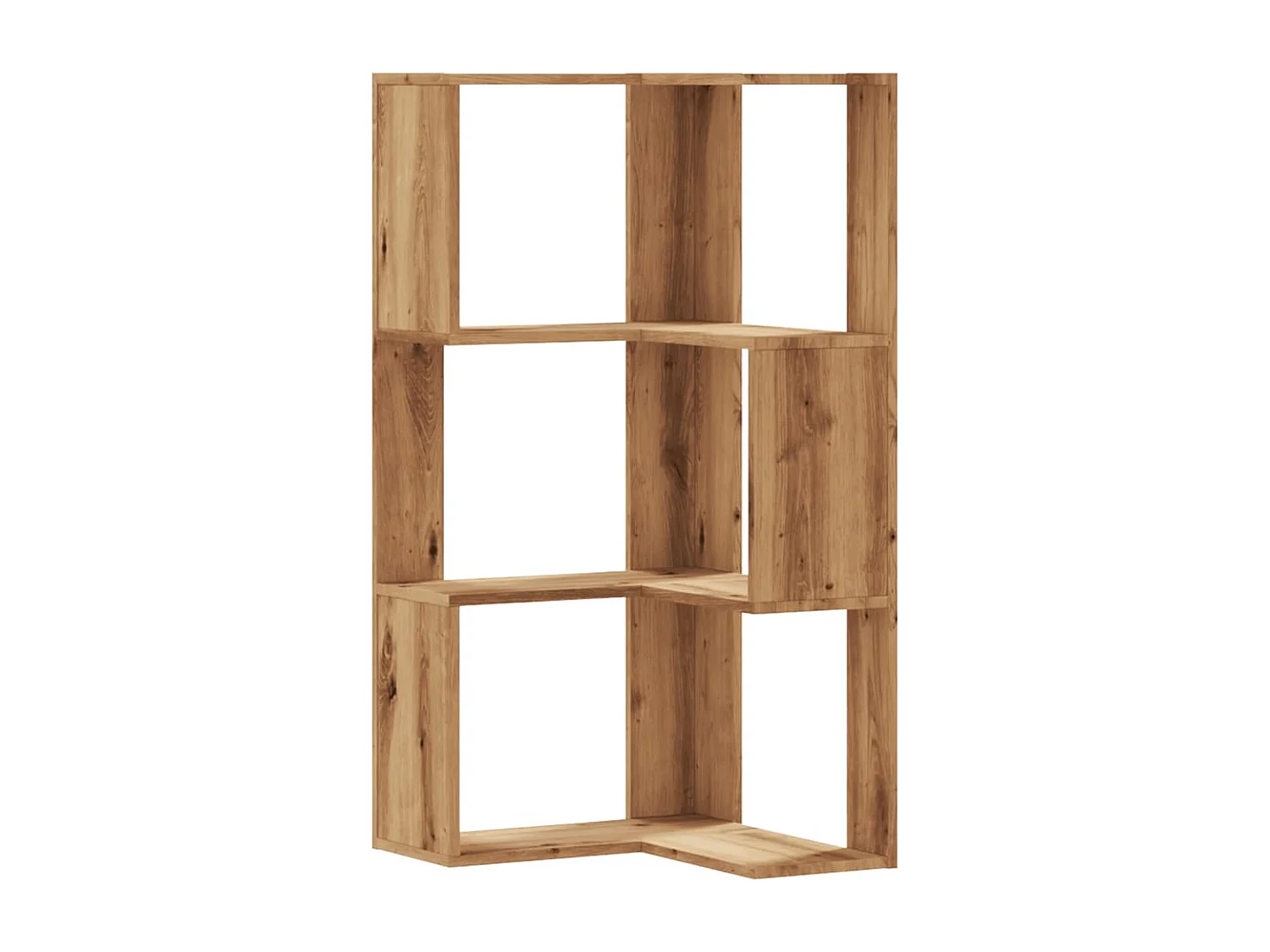 Libreria | Scaffale | Mobile di stoccaggio Angolare 3Ripiani Rovere Artigianale 50x50x102cm Legno