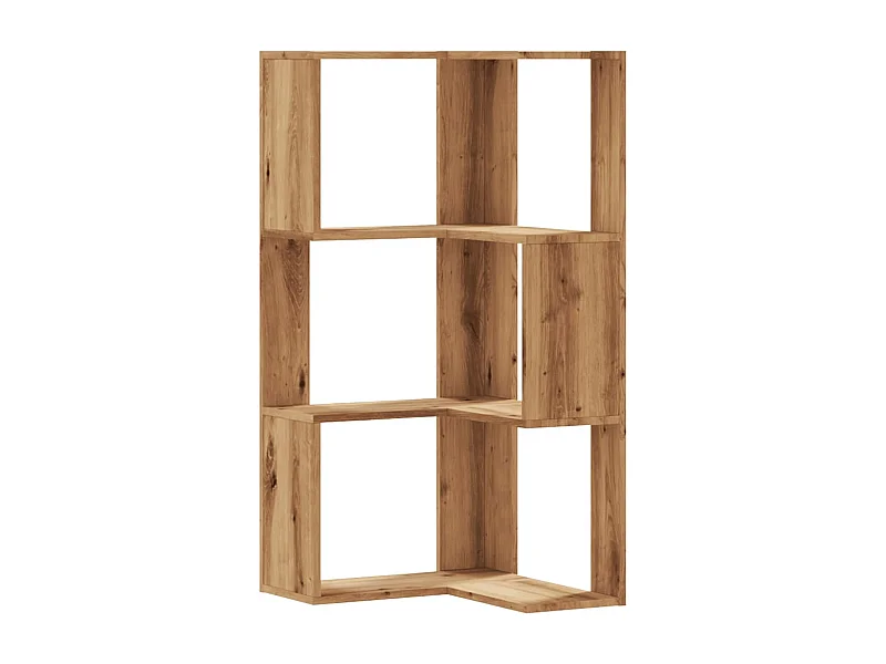 Libreria | Scaffale | Mobile di stoccaggio Angolare 3Ripiani Rovere Artigianale 50x50x102cm Legno