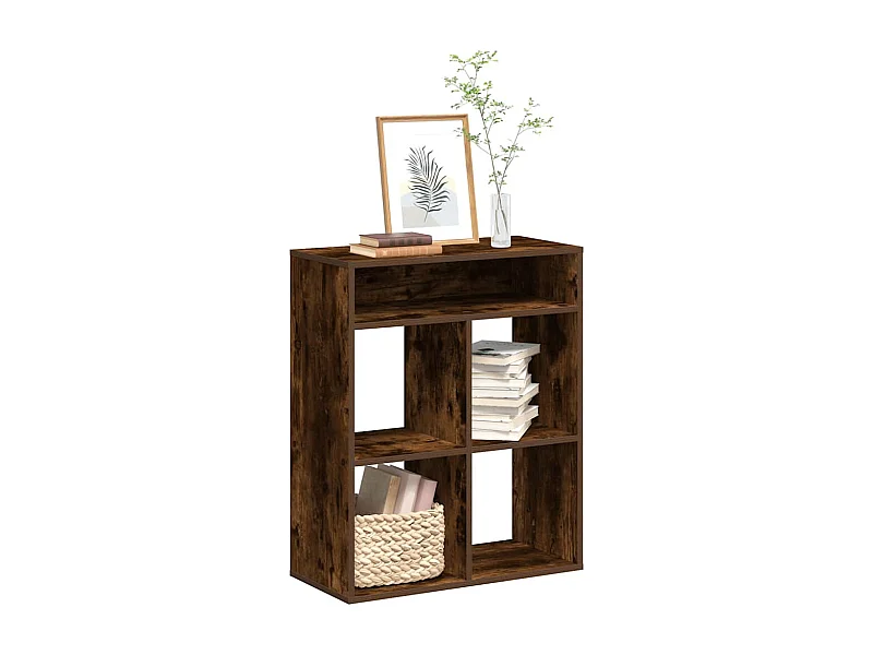 Bibliothèque | Etagère de rangement | Meuble de rangement chêne fumé 66x31x80 cm bois d'ingénierie