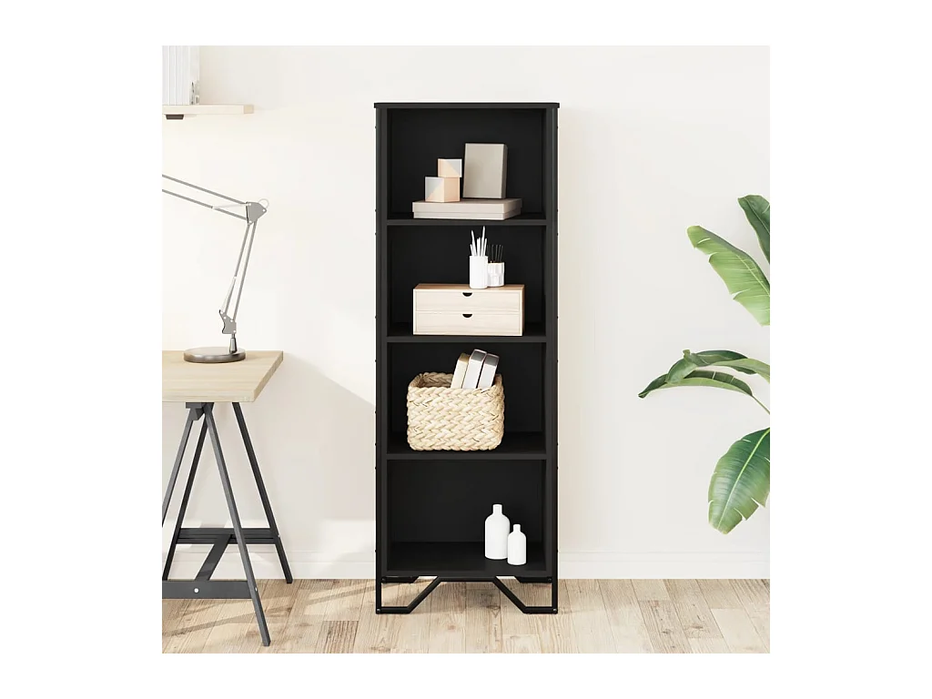 Libreria | Scaffale | Mobile di stoccaggio Nera 50x31x137,5 cm in Truciolato