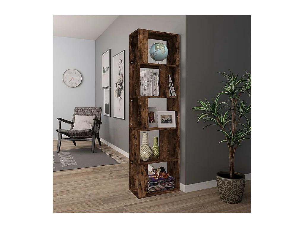 Bibliothèque | Etagère de rangement | Meuble de rangement Chêne fumé 45x24x160 cm Bois d'ingénierie