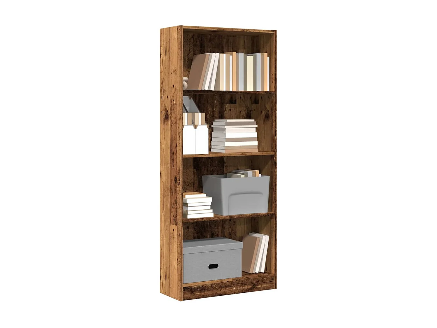 Libreria | Scaffale | Mobile di stoccaggio Legno Antico 60x24x143 cm in Legno Multistrato