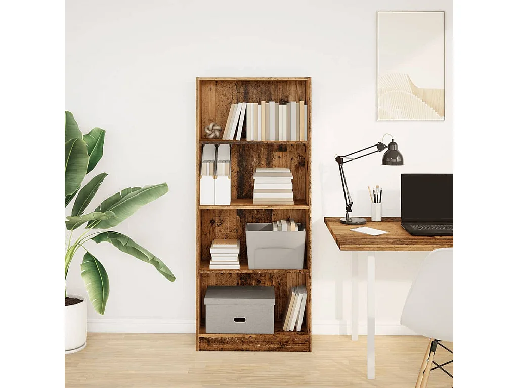 Libreria | Scaffale | Mobile di stoccaggio Legno Antico 60x24x143 cm in Legno Multistrato