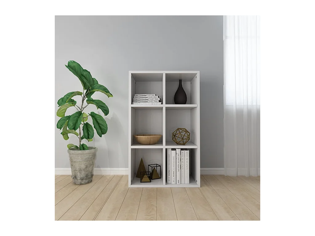 Bibliothèque | Etagère de rangement | Meuble de rangementt blanc brillant 66x30x98cm bois d'ingénierie