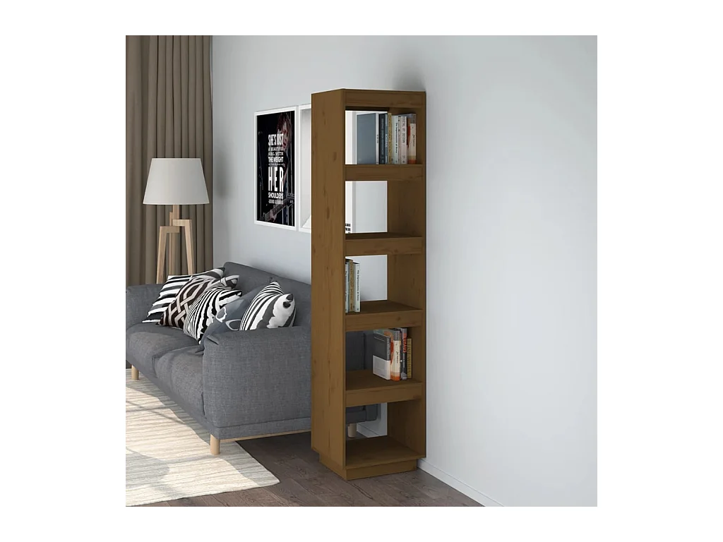 Libreria | Scaffale | Mobile di stoccaggio Divisorio Ambra 40x35x167 cm in Legno Massello di Pino