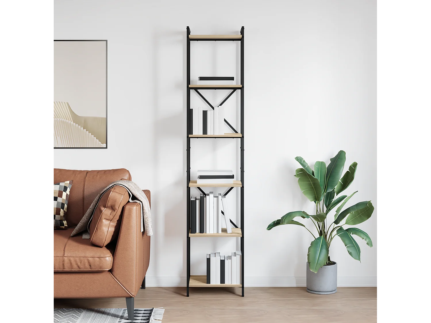 Bibliothèque | Etagère de rangement | Meuble de rangement Chêne sonoma 40 x 30 x 188 cm Bois d'ingénierie