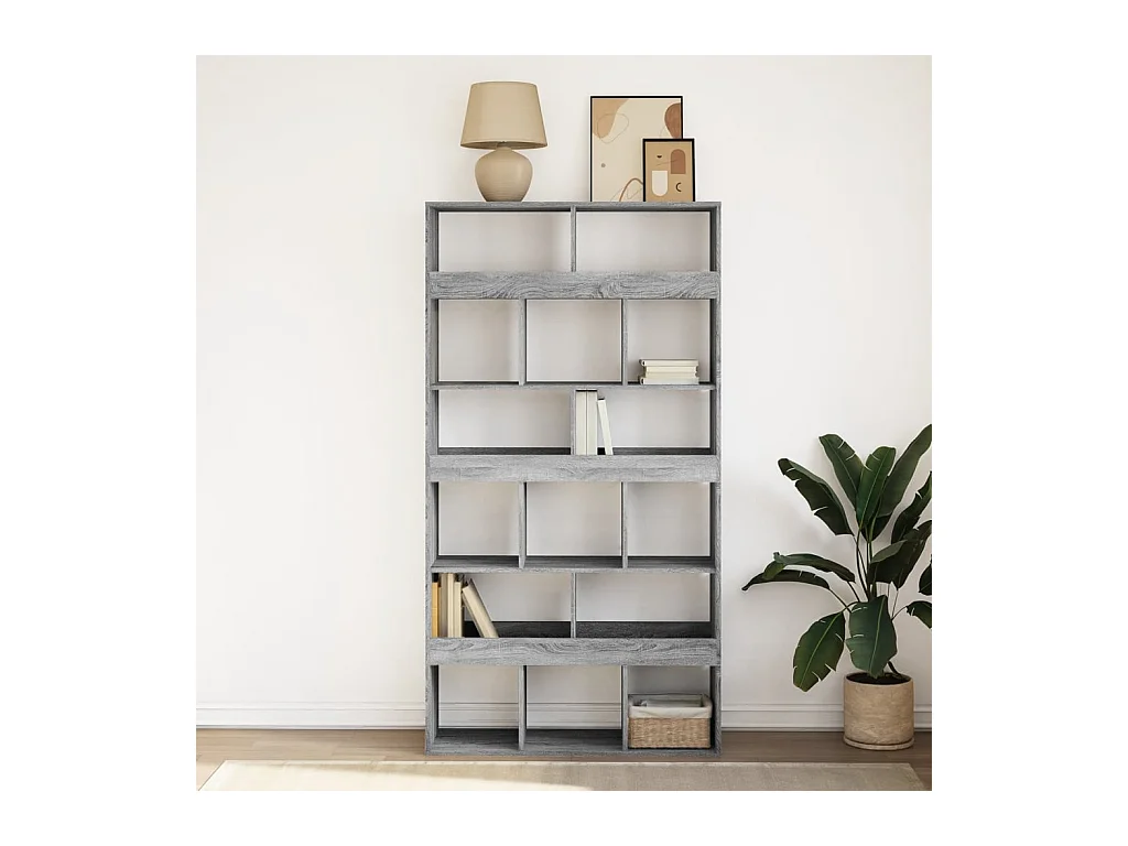 Bibliothèque | Etagère de rangement | Meuble de rangement sonoma gris 100x33x187,5 cm bois d'ingénierie