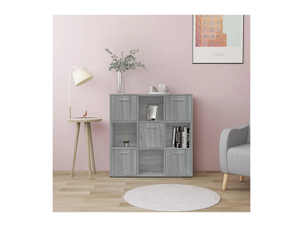 Libreria | Scaffale | Mobile di stoccaggio Grigio Sonoma 90x30x90 cm in Legno Multistrato