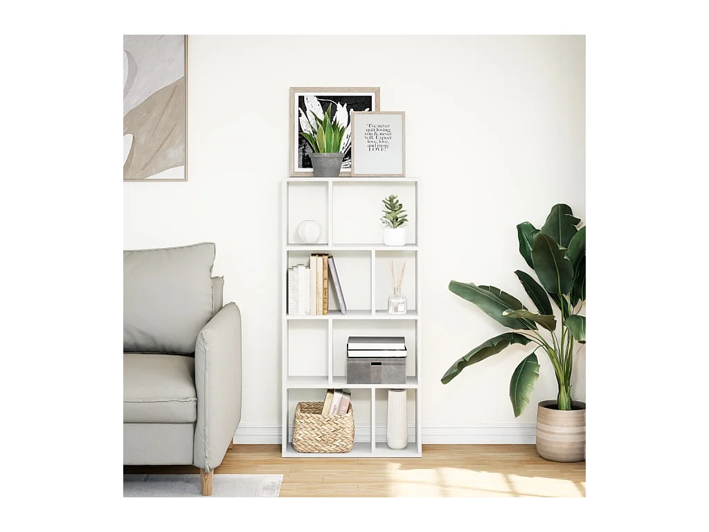 Bibliothèque | Etagère de rangement | Meuble de rangement blanc 60x20x120 cm bois d'ingénierie