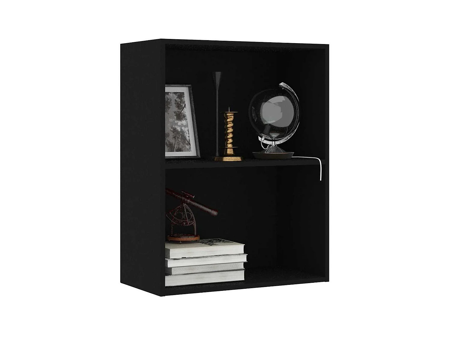 Libreria | Scaffale | Mobile di stoccaggio Nera 60x30x76,5 cm in Legno Multistrato