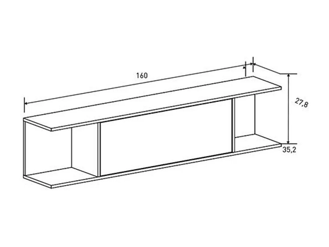 Estante alto Soto 2 compartimentos + armario cambria/grafito 35,2x160x27,8 cm