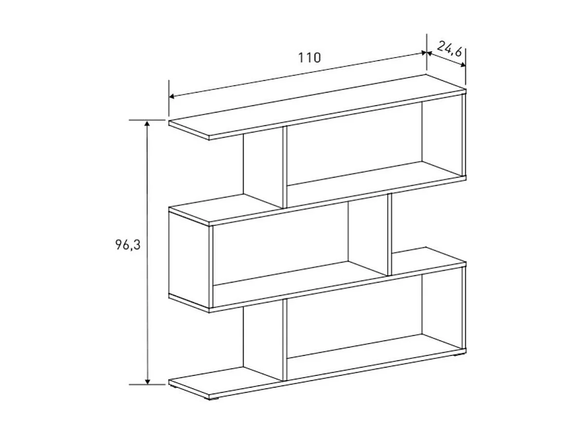 Estantería New Aura 3 niveles beige 96,3x110x24,6 cm