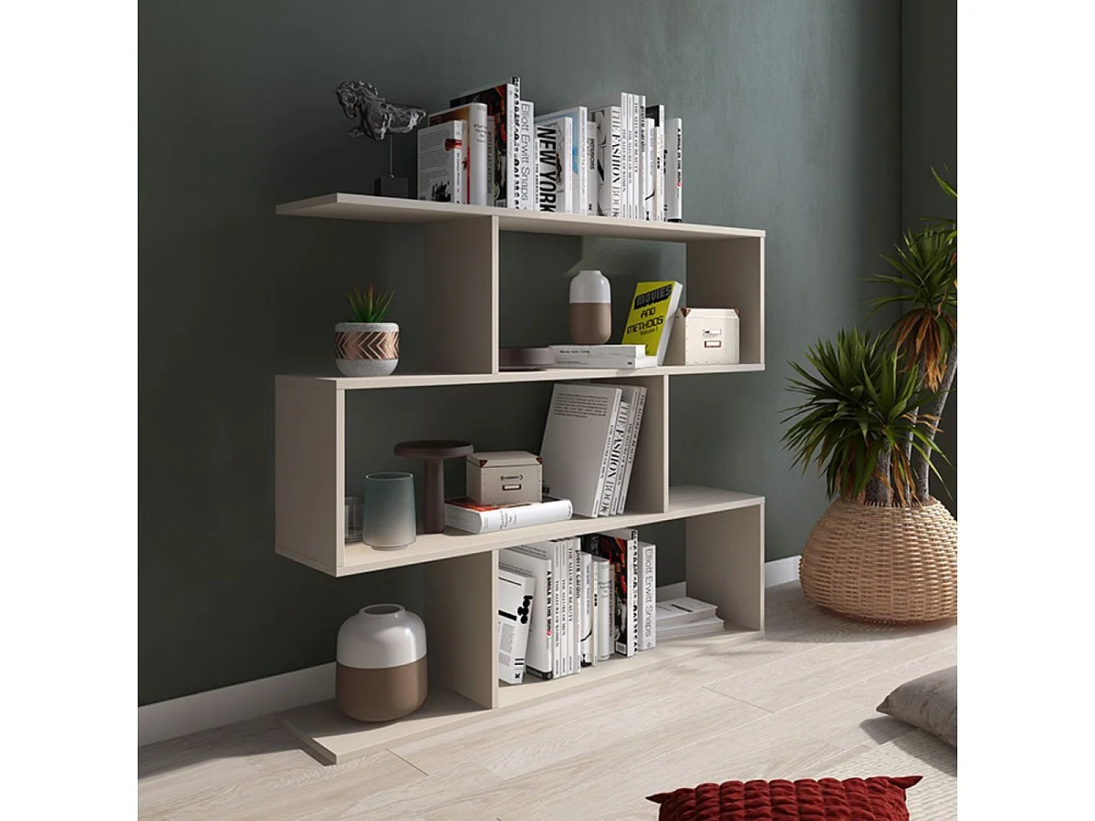 Estantería New Aura 3 niveles beige 96,3x110x24,6 cm