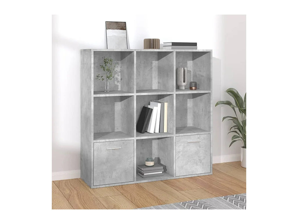 Bibliothèque | Etagère de rangement | Meuble de rangement Gris béton 98x30x98 cm Bois d’ingénierie