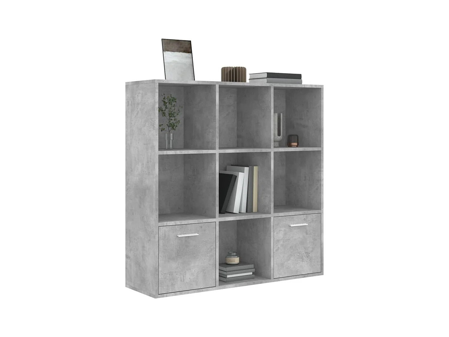 Bibliothèque | Etagère de rangement | Meuble de rangement Gris béton 98x30x98 cm Bois d’ingénierie