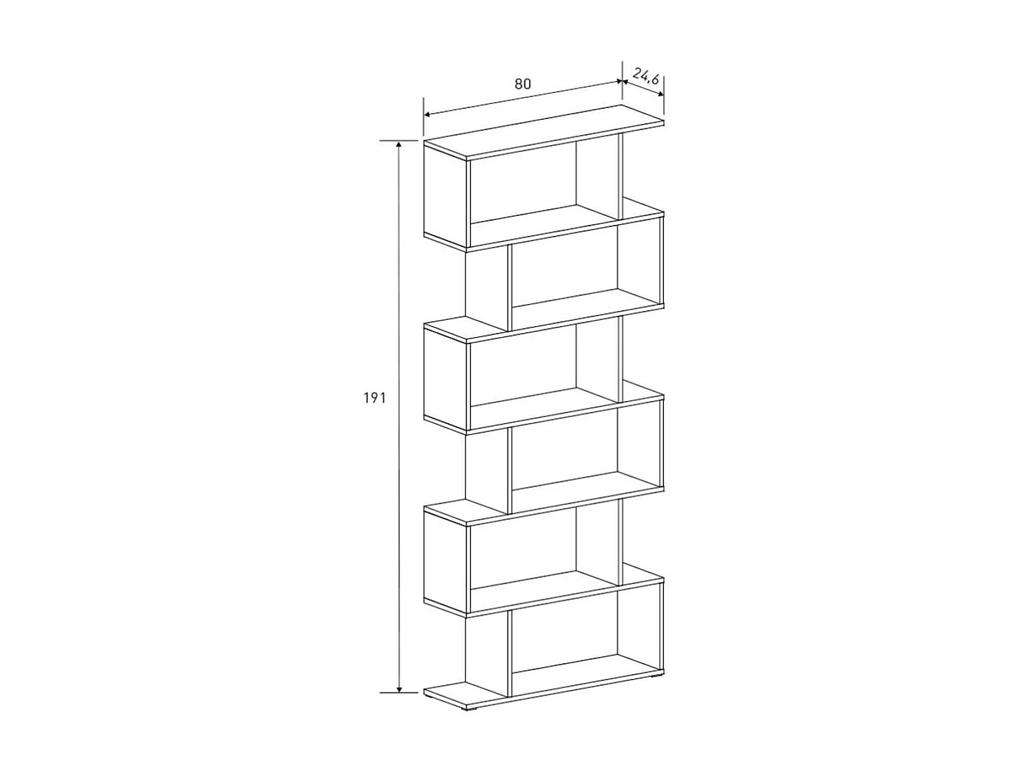 Estantería New Aura 6 niveles beige 191x80x24,6 cm