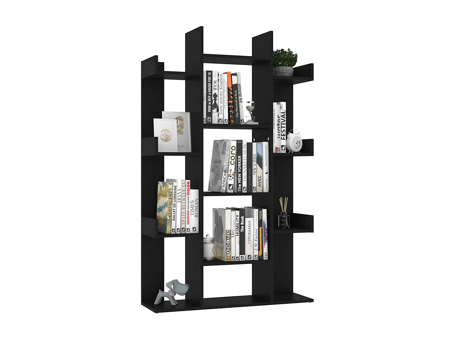 Bibliothèque | Etagère de rangement | Meuble de rangement Noir 86x25,5x140 cm Bois d’ingénierie