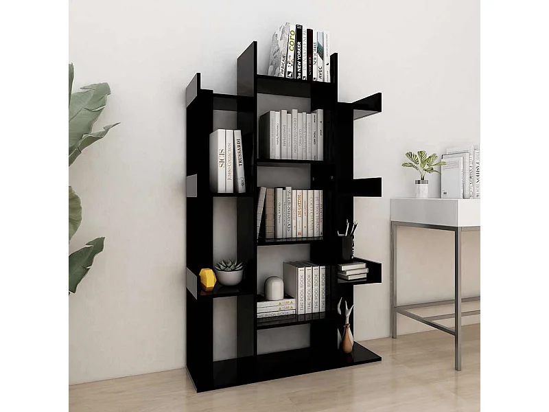 Bibliothèque | Etagère de rangement | Meuble de rangement Noir 86x25,5x140 cm Bois d’ingénierie