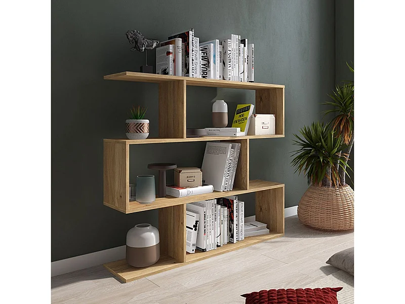 Estantería New Aura 3 niveles natural 96,3x110x24,6 cm