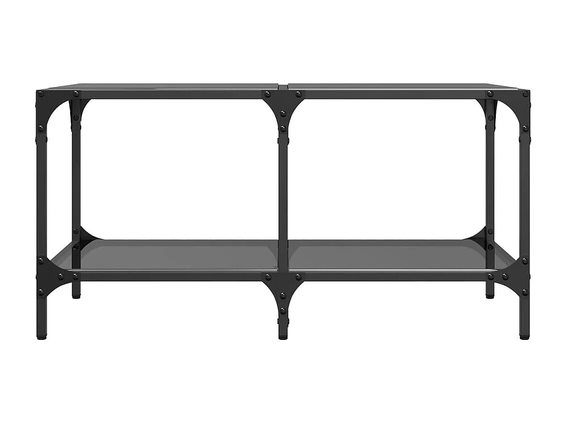 Table basse avec dessus en verre noir 78,5x40x40 cm acier FR493651