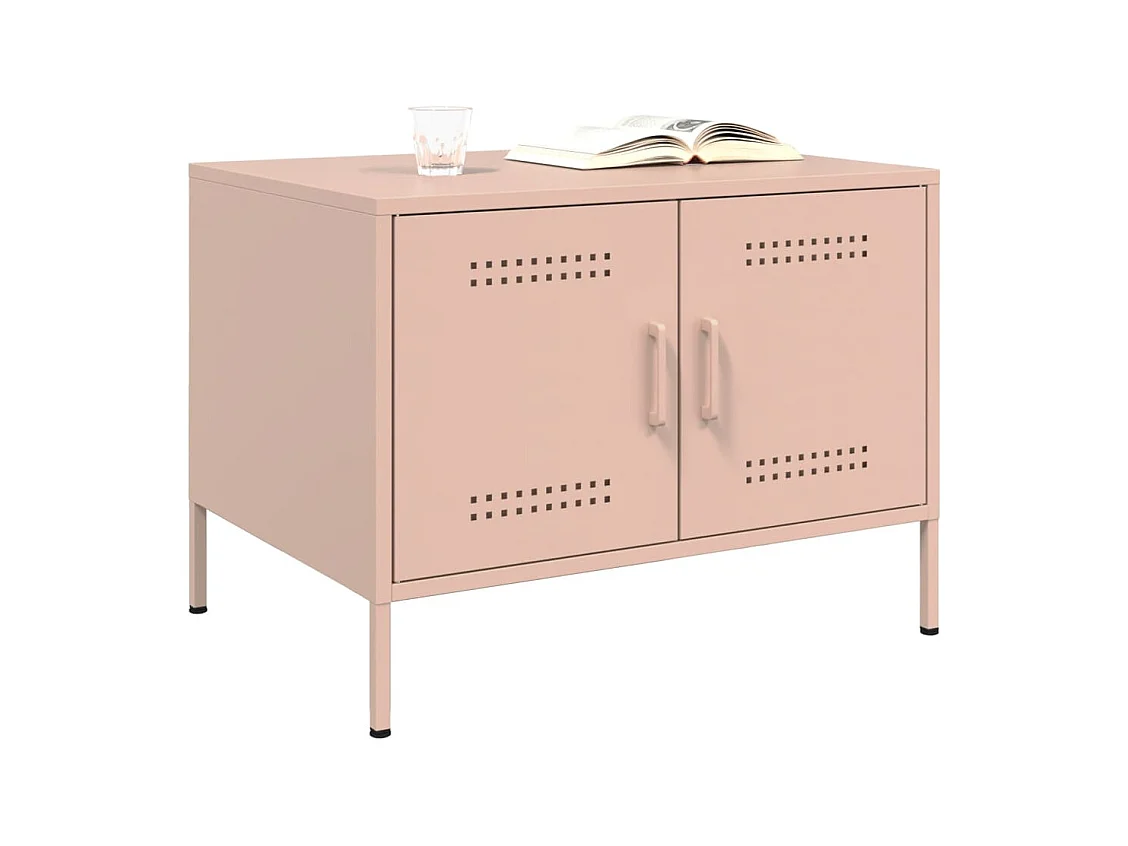 Mesa de centro acero laminado en frío rosa 68x50x50,5 cm ES751390