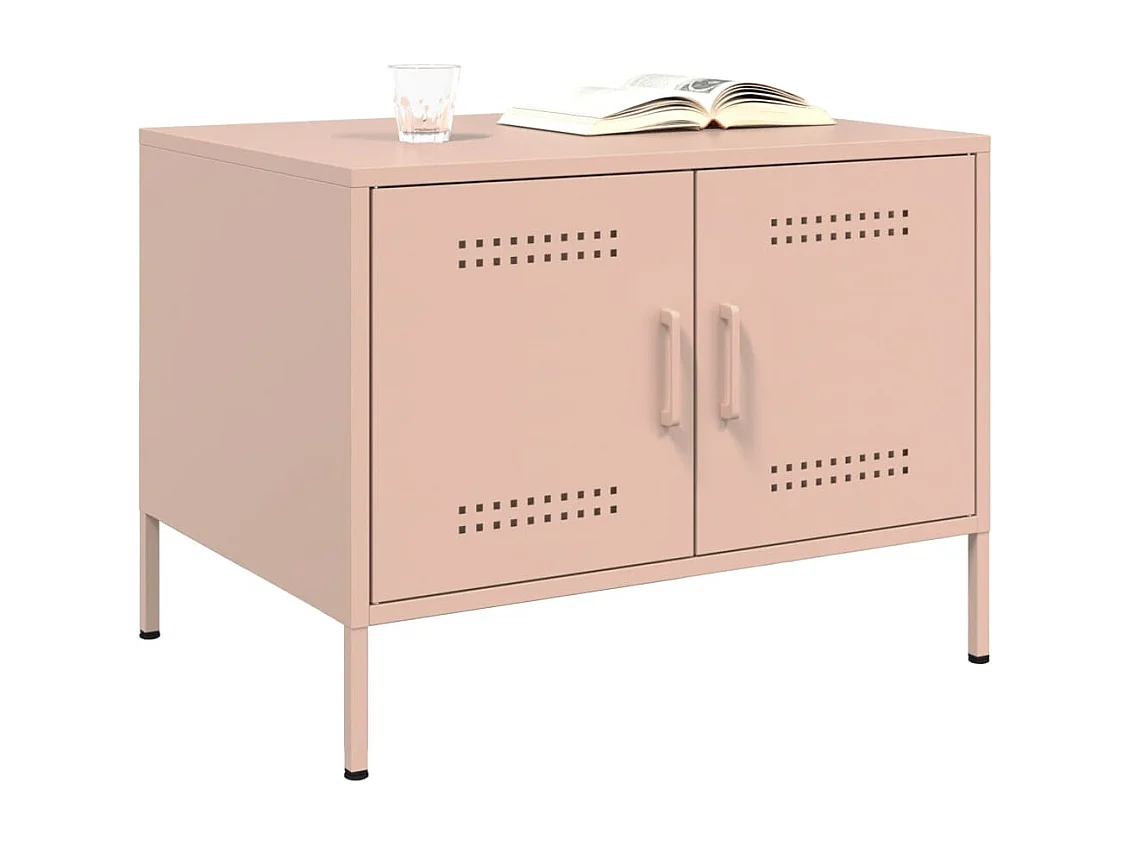 Mesa de centro acero laminado en frío rosa 68x50x50,5 cm ES751390