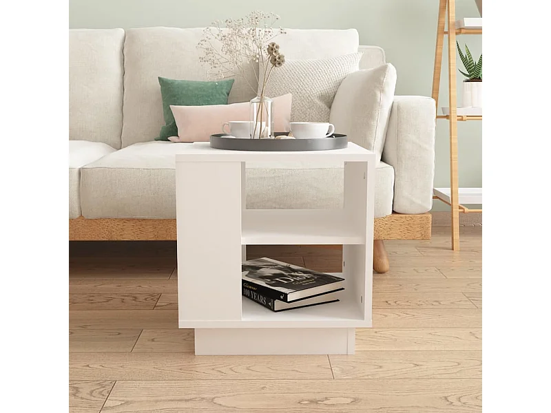 Table basse Blanc 40x40x43 cm Bois d'ingénierie FR579162