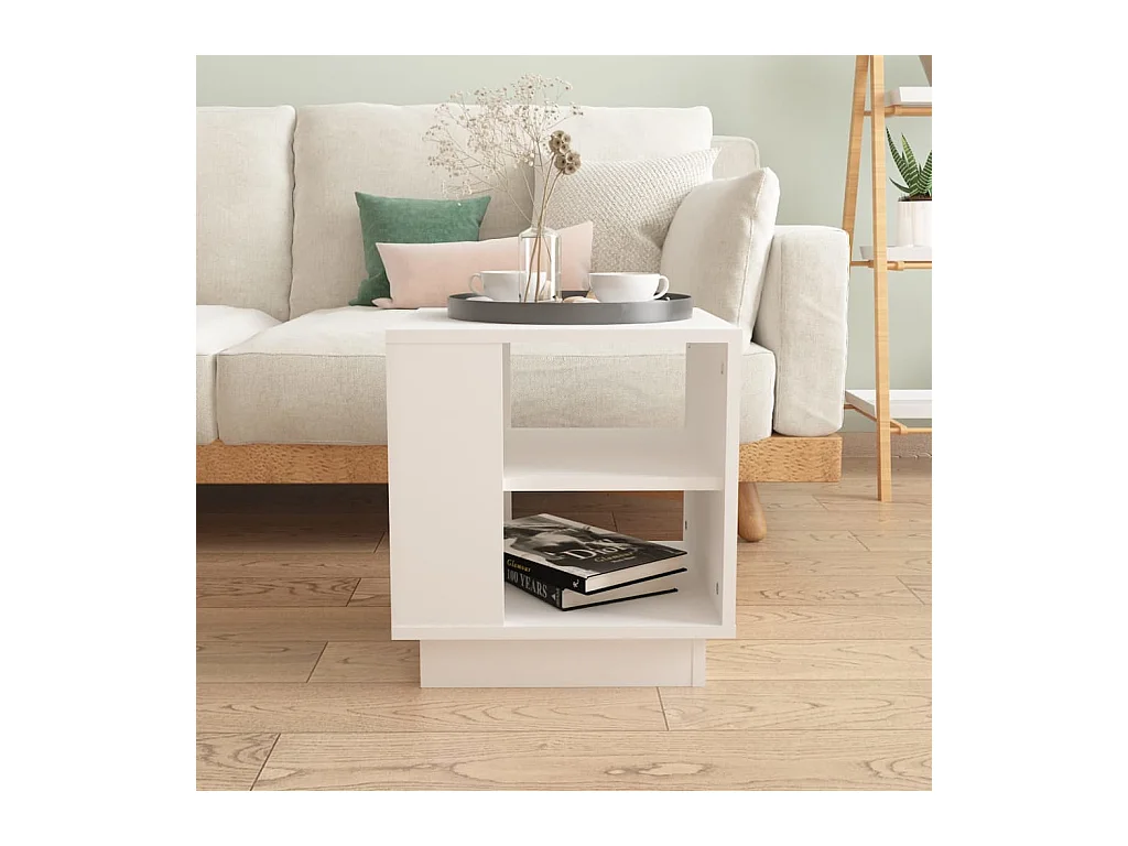 Table basse Blanc 40x40x43 cm Bois d'ingénierie FR579162