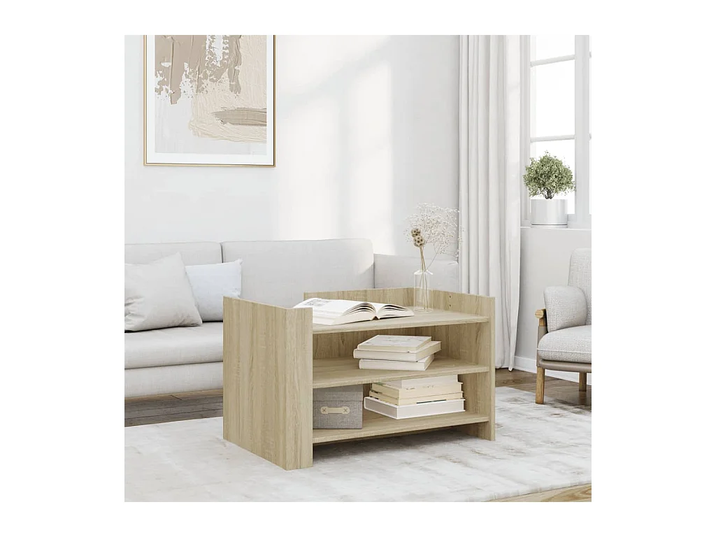 Table basse chêne sonoma 80x50x50 cm bois d'ingénierie FR808555