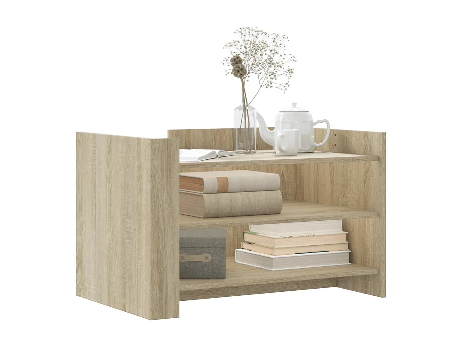 Mesa de centro madera de ingeniería roble Sonoma 80x50x50 cm ES129502