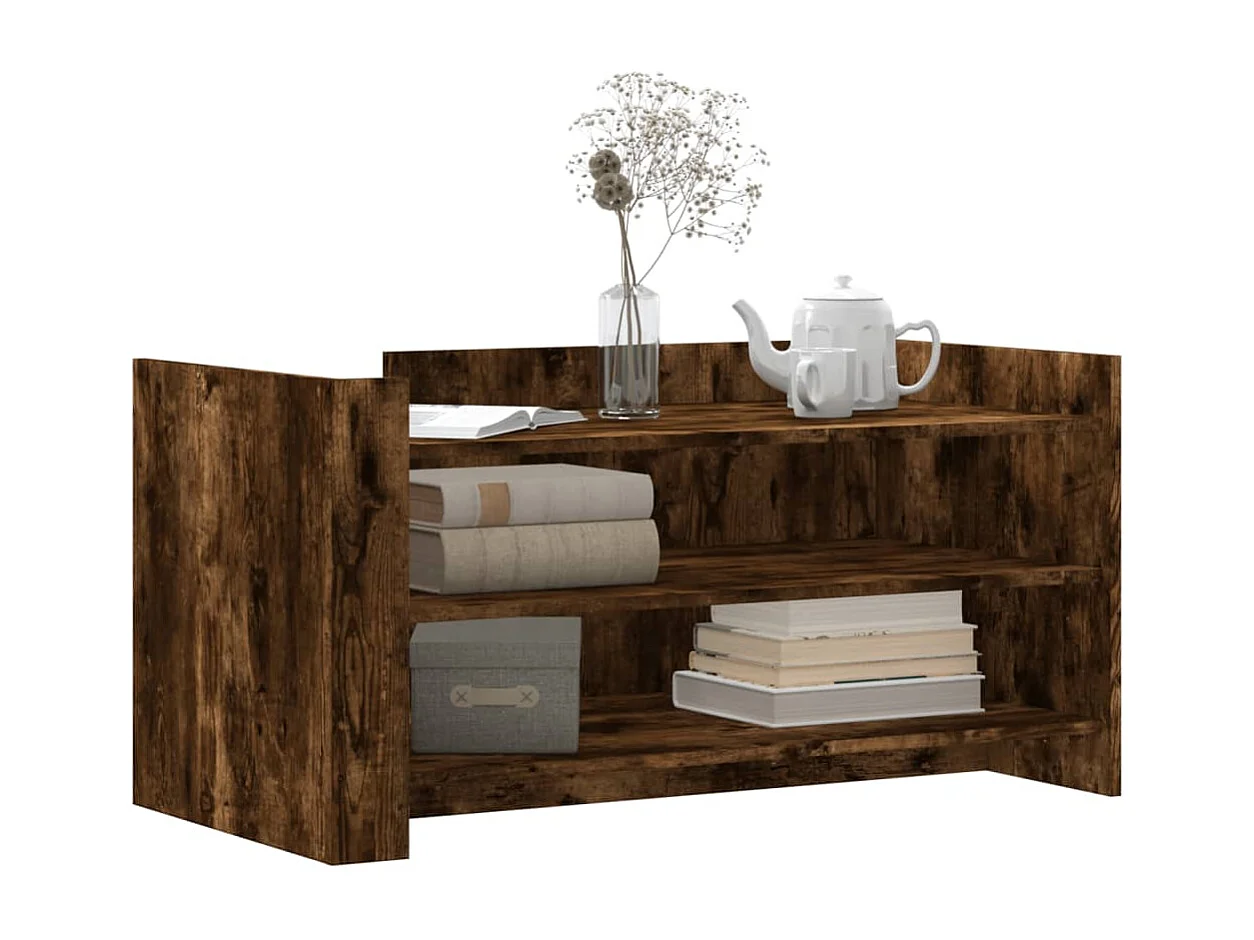 Mesa de centro madera de ingeniería roble ahumado 100x50x50 cm ES758315