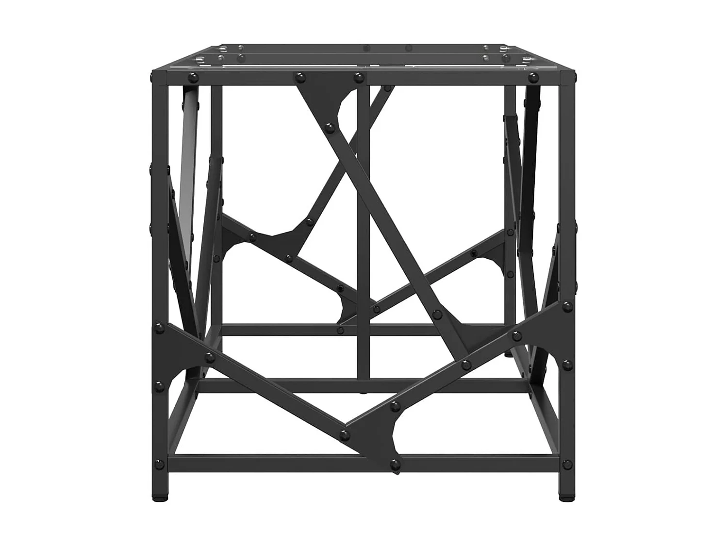 Mesa de centro de acero y tapa vidrio transparente 78,5x40x41cm ES434318