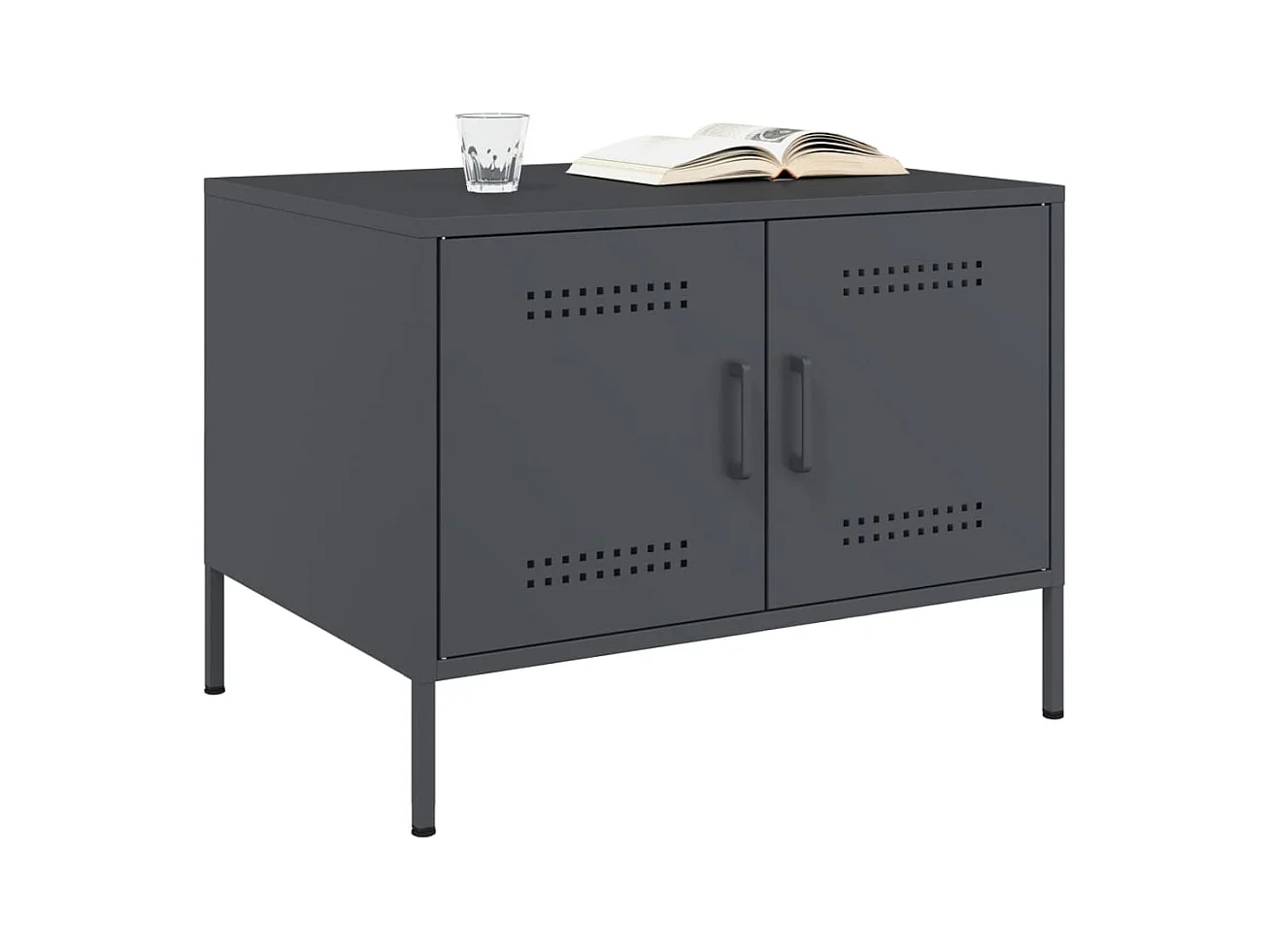 Table basse anthracite 68x50x50,5 cm acier laminé à froid FR134240